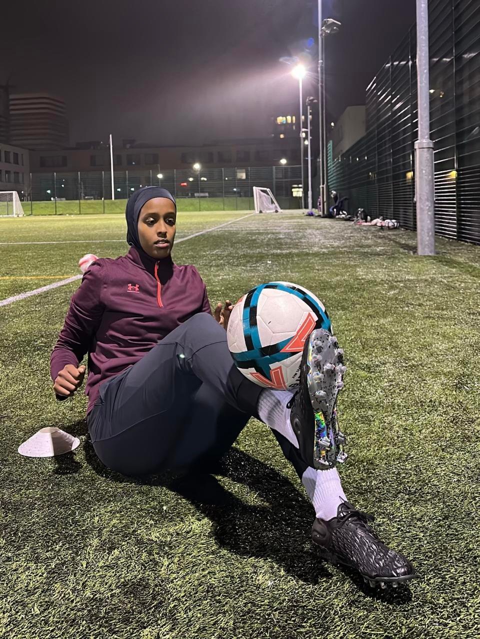 Ismail is an award-winning football coach who runs football sessions for refugee women. (Supplied)